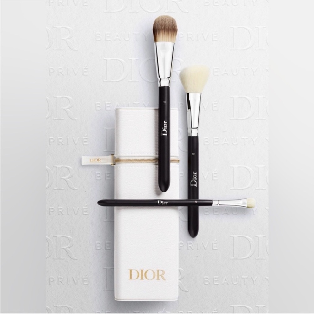 Dior Backstage Brush Set With White & Gold Brush Case | New In Box